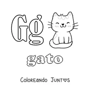 Imagen para colorear de g de gato