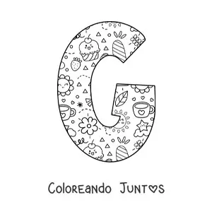Imagen para colorear de la letra g con dibujos animados