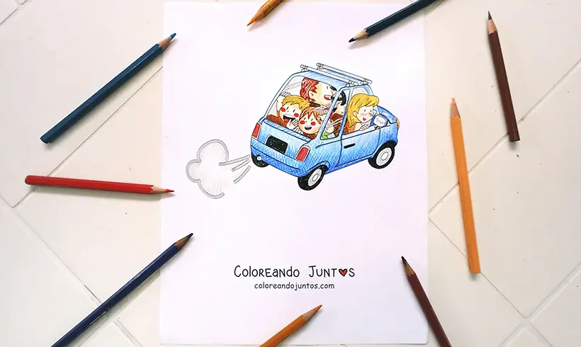 Dibujo de auto coloreada por Coloreando Juntos
