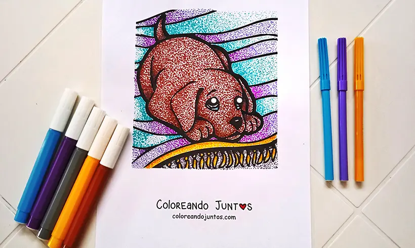 Dibujo de perro coloreado por Coloreando Juntos
