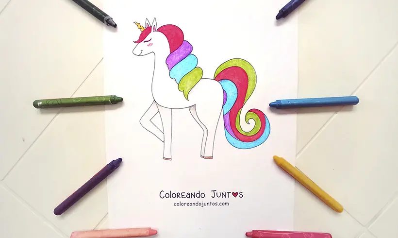 Dibujo de unicornio coloreada por Coloreando Juntos