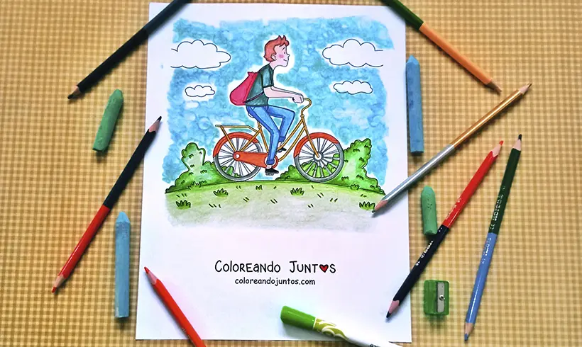 Dibujo de bicicleta coloreada por Coloreando Juntos