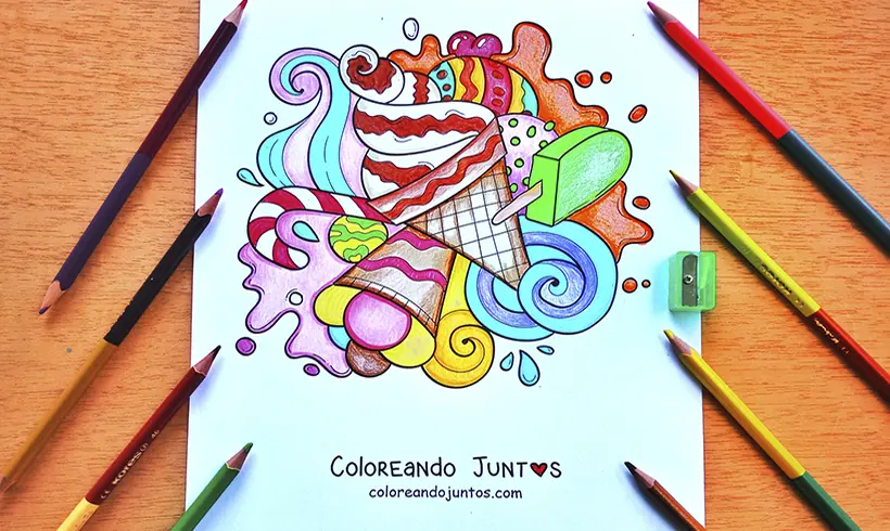  Dibujos de Helados para Colorear ¡Gratis!