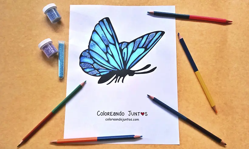 Dibujo de mariposa coloreada por Coloreando Juntos
