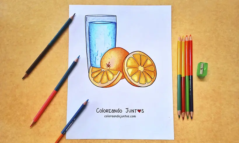 Dibujo de naranja coloreada por Coloreando Juntos