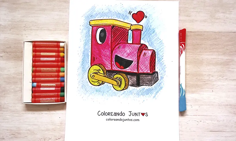 Dibujo de tren coloreado por Coloreando Juntos