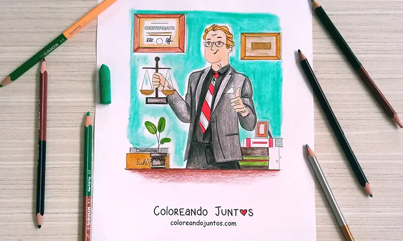 Dibujo de abogado coloreado por Coloreando Juntos