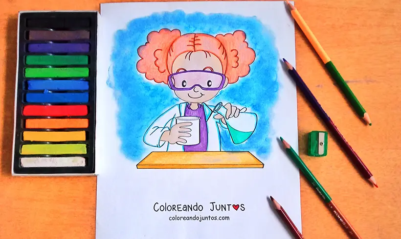 Dibujo de científica coloreada por Coloreando Juntos