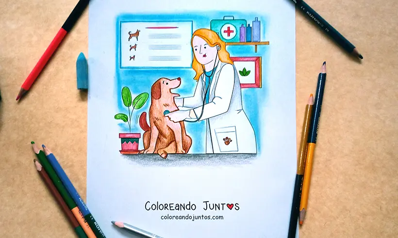 Dibujo de veterinario coloreado por Coloreando Juntos
