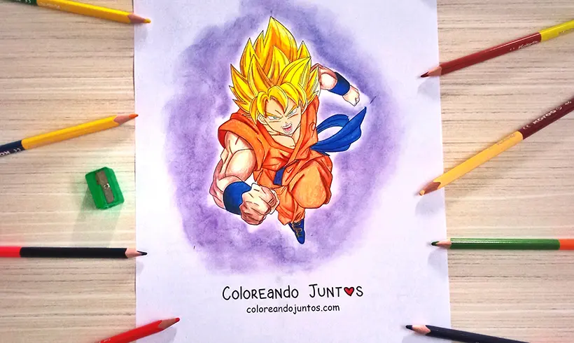 Dibujo de Goku coloreado por Coloreando Juntos