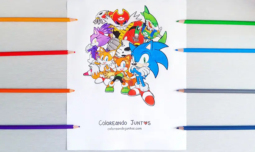 Dibujo de Sonic coloreado por Coloreando Juntos
