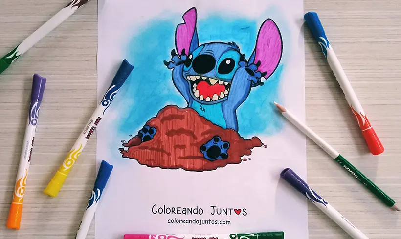 Dibujo de Stitch coloreado por Coloreando Juntos