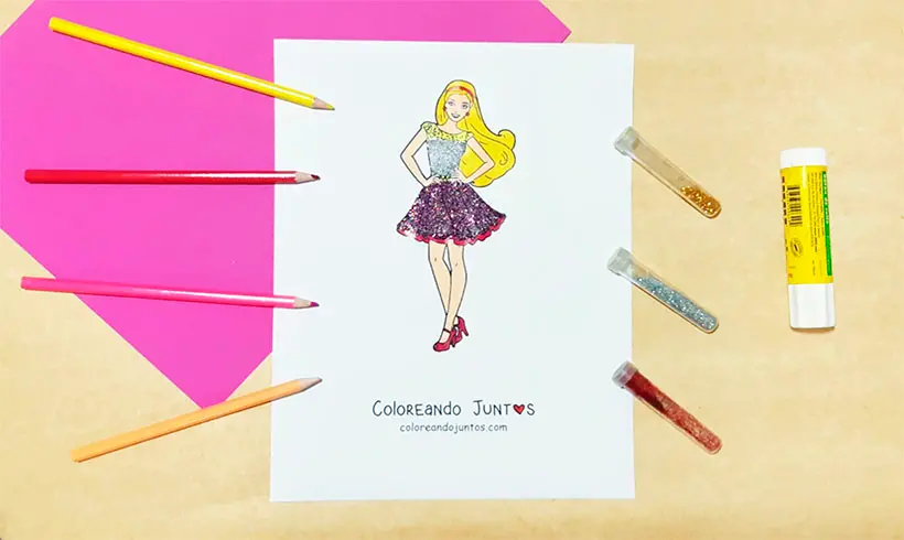 Dibujo de Barbie coloreada por Coloreando Juntos
