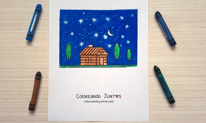 Dibujo de cabaña coloreada por Coloreando Juntos