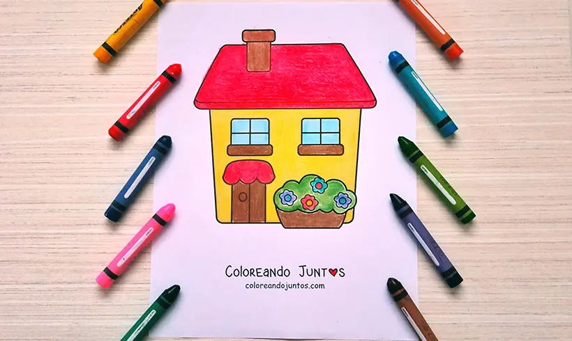 Dibujo de edificio coloreado por Coloreando Juntos