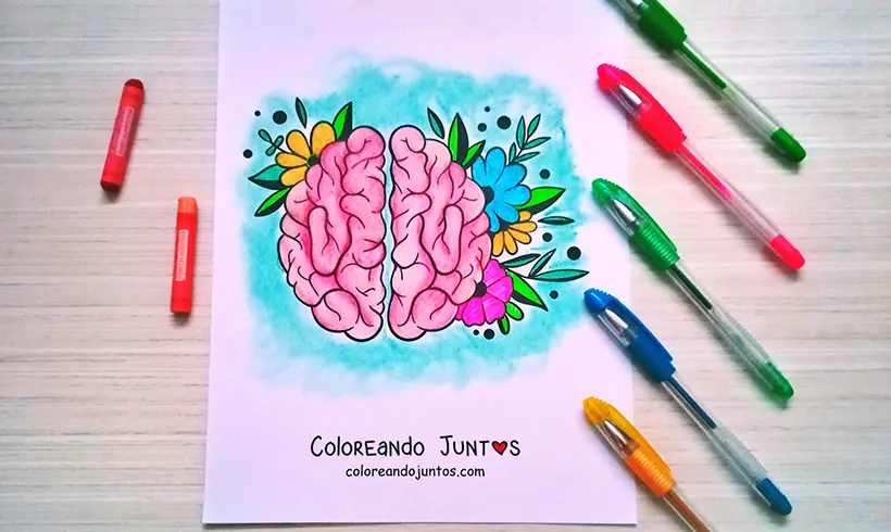 Dibujo de cerebro coloreado por Coloreando Juntos