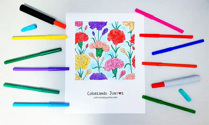 10 Dibujos de Claveles para Colorear ¡Gratis! | Coloreando Juntos