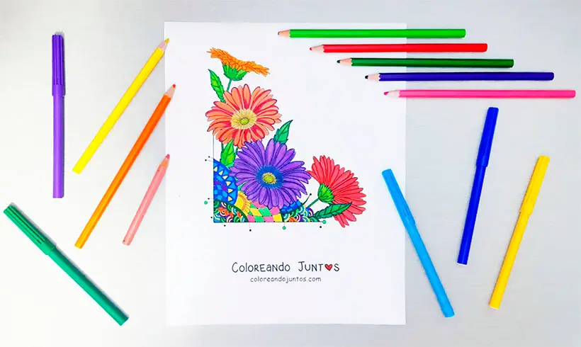Dibujo de margarita coloreada por Coloreando Juntos