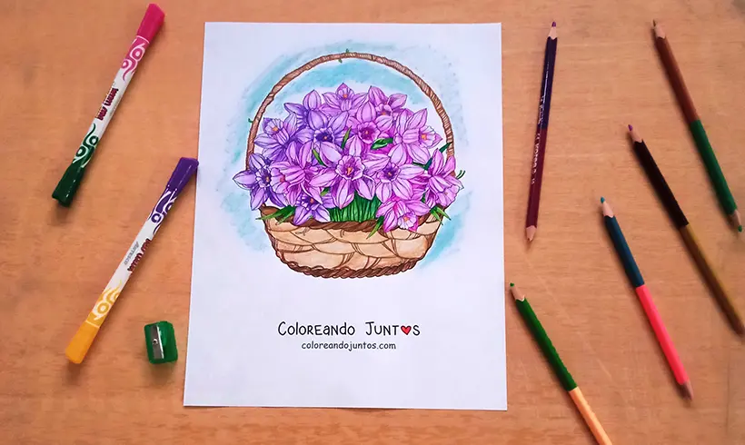Dibujo de orquídea coloreada por Coloreando Juntos