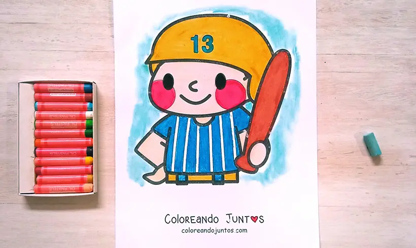 Dibujo de béisbol coloreado por Coloreando Juntos