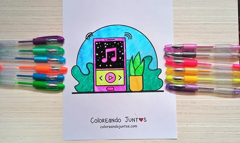 Dibujo de celular coloreado por Coloreando Juntos