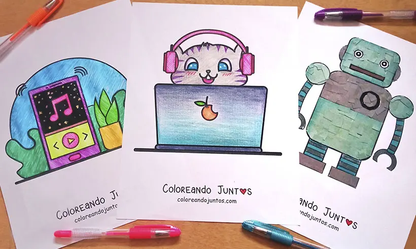 Dibujos de tecnología coloreados por Coloreando Juntos