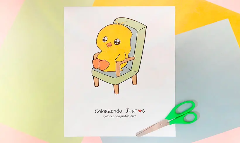 Dibujo de silla coloreada por Coloreando Juntos