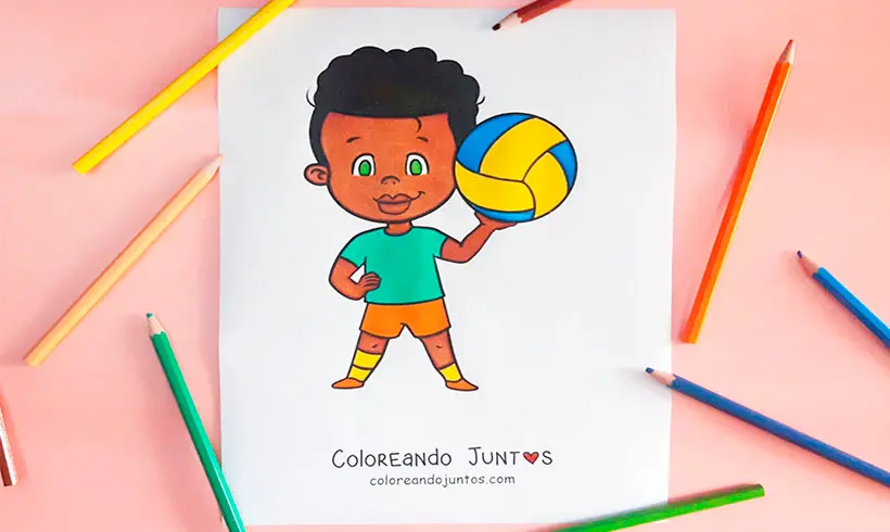 Dibujo de voleibol coloreado por Coloreando Juntos