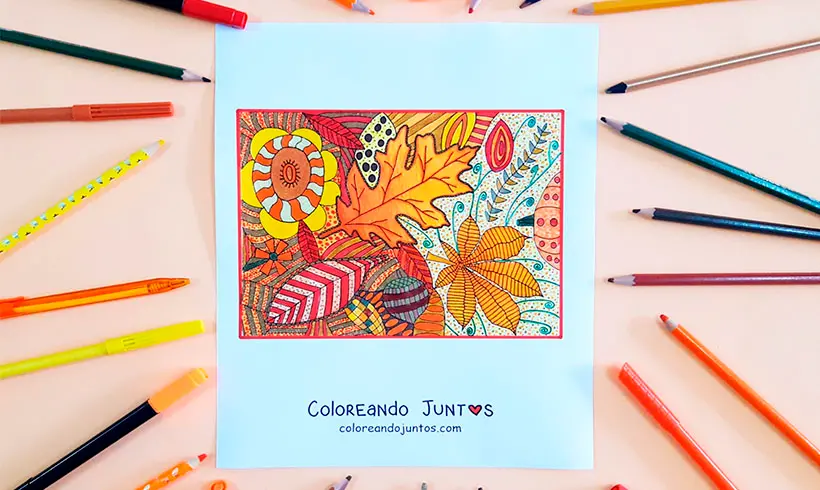 Dibujo de otoño coloreado por Coloreando Juntos