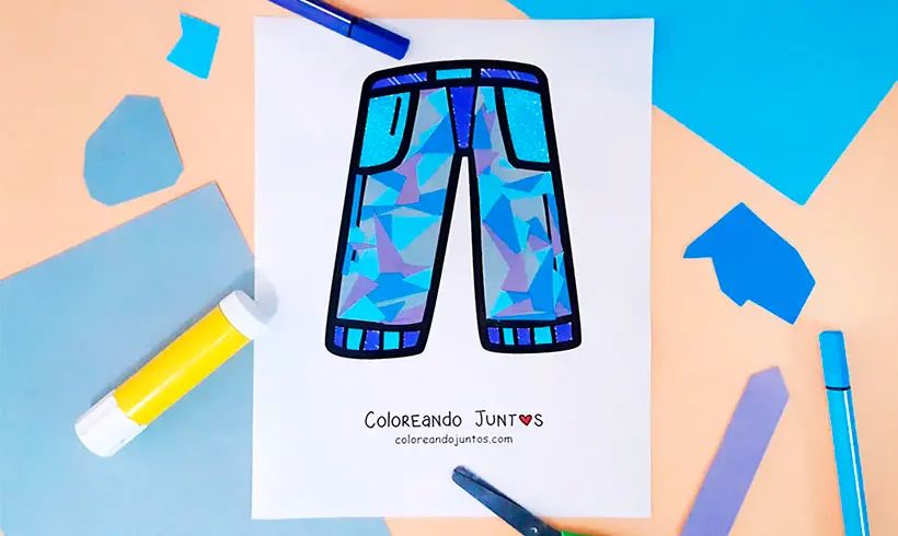 Dibujo de pantalones coloreados por Coloreando Juntos