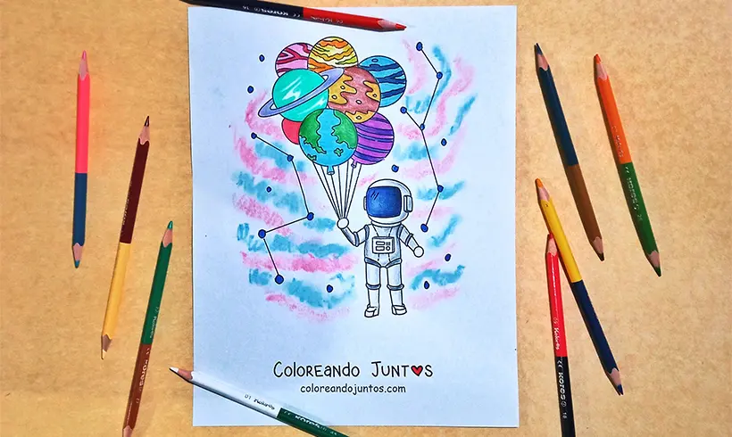 Dibujo de planetas coloreados por Coloreando Juntos