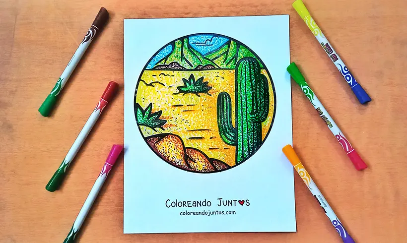 Dibujo de desierto coloreado por Coloreando Juntos