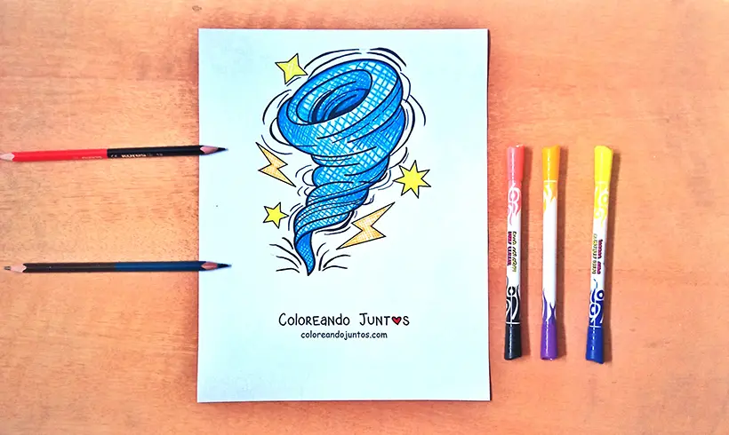 Dibujo de huracán coloreado por Coloreando Juntos