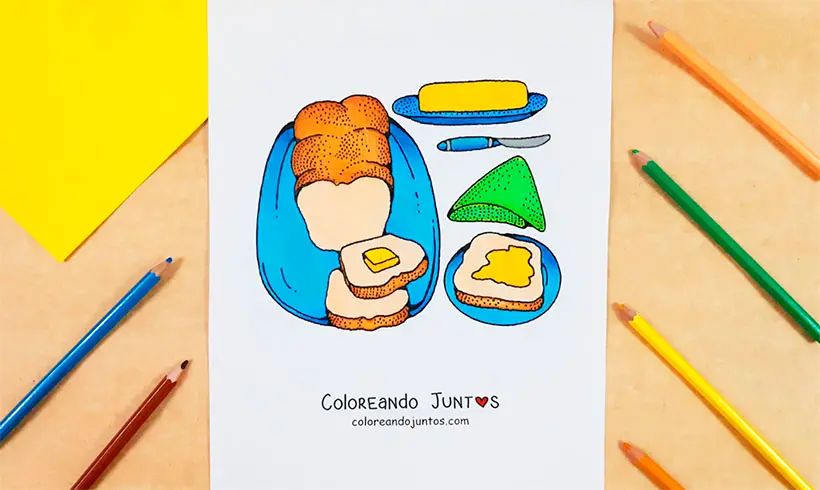 Dibujo de mantequilla coloreada por Coloreando Juntos