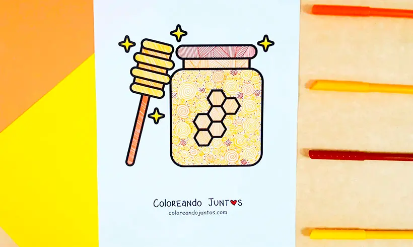 Dibujo de miel coloreada por Coloreando Juntos
