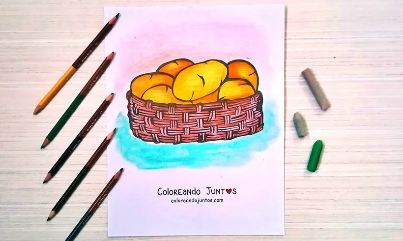 Dibujo de papas coloreadas por Coloreando Juntos