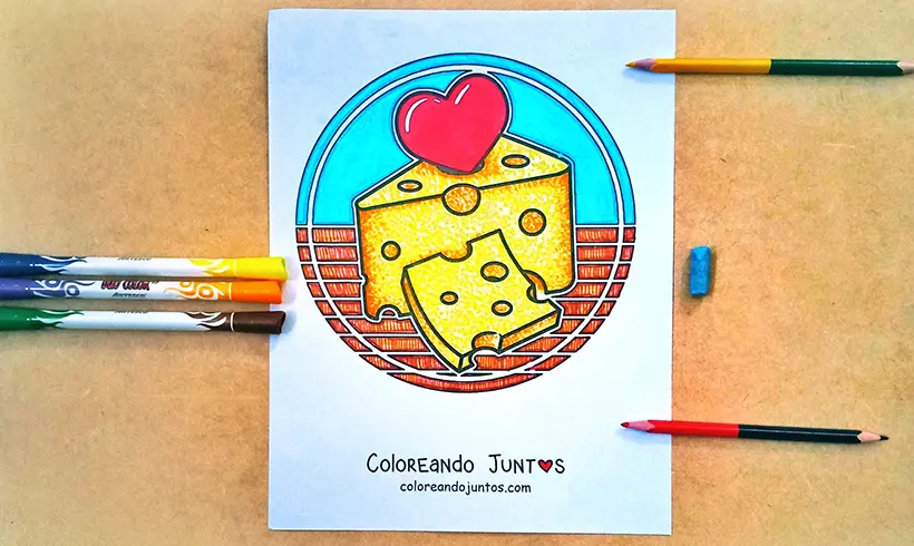 Dibujo de queso coloreado por Coloreando Juntos