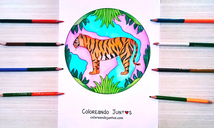 Dibujo de selva coloreada por Coloreando Juntos