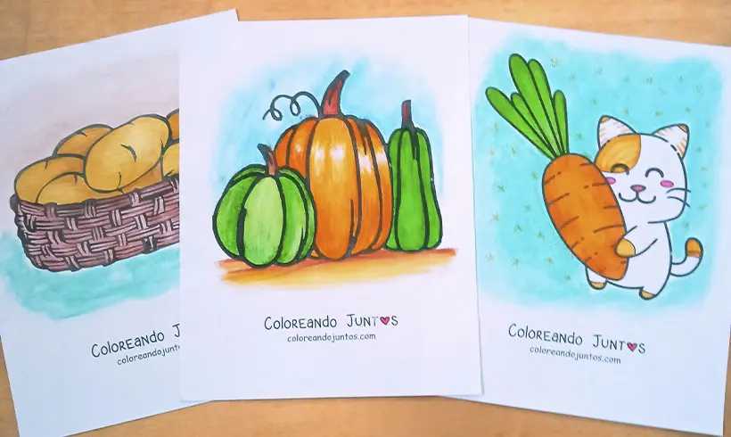 Dibujo de verduras coloreadas por Coloreando Juntos