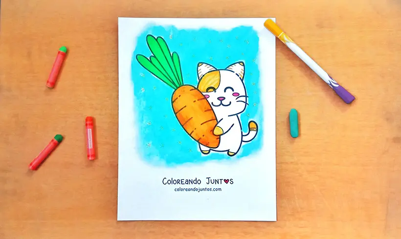 Dibujo de zanahoria coloreada por Coloreando Juntos