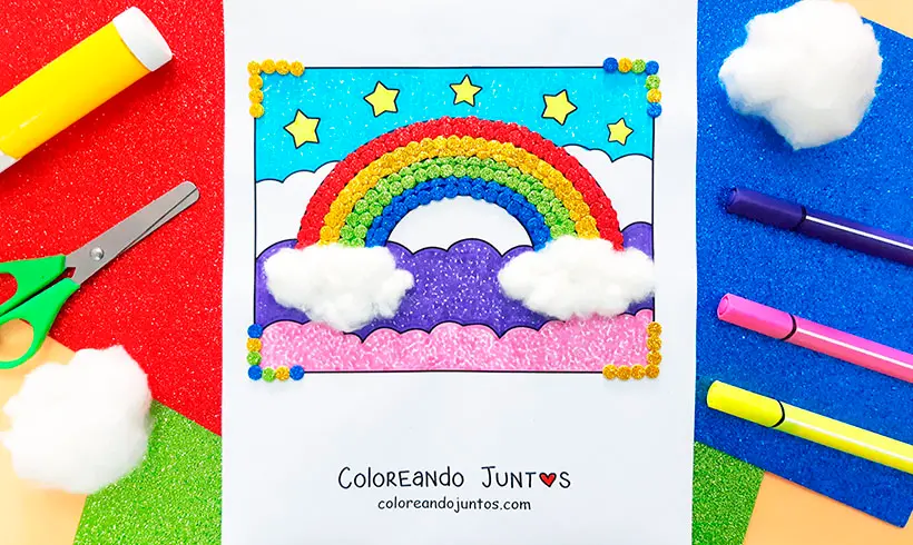 Dibujo de arcoíris coloreado por Coloreando Juntos