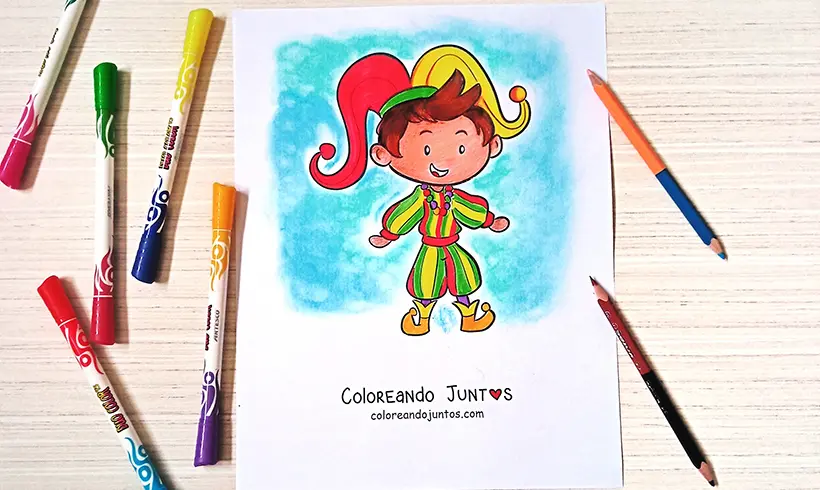 Dibujo de Carnaval coloreado por Coloreando Juntos