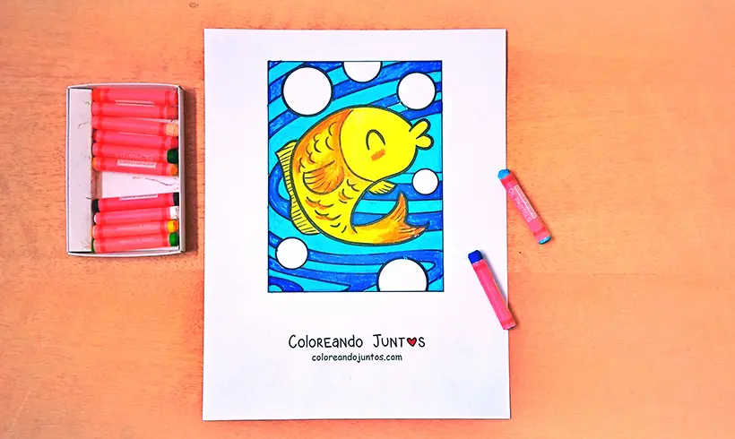 Dibujo de pez coloreado por Coloreando Juntos