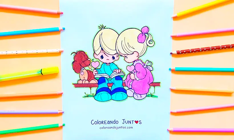 Dibujo de San Valentín coloreado por Coloreando Juntos