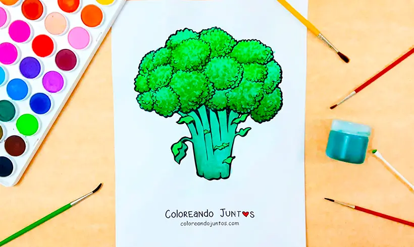 Dibujo de brócoli coloreado por Coloreando Juntos