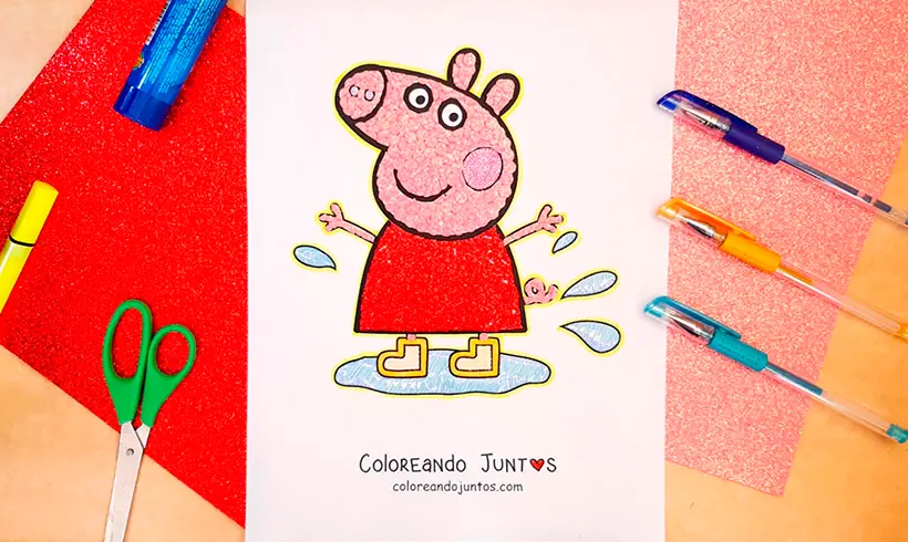 Dibujo de Peppa Pig coloreada por Coloreando Juntos
