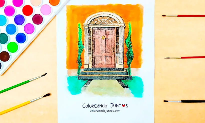 Dibujo de puerta coloreada por Coloreando Juntos