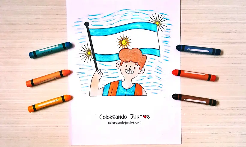 Dibujo de bandera de Argentina coloreada por Coloreando Juntos