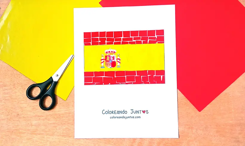 Dibujo de bandera de España coloreada por Coloreando Juntos