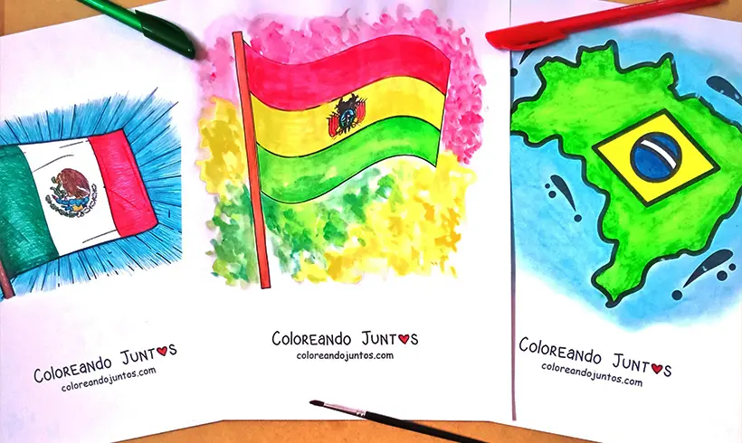  Dibujos de Banderas para Colorear ¡Gratis!